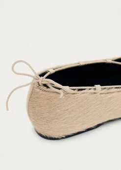 Hollis Soft Cream Leather Ballet Flats|ALOHAS Best
