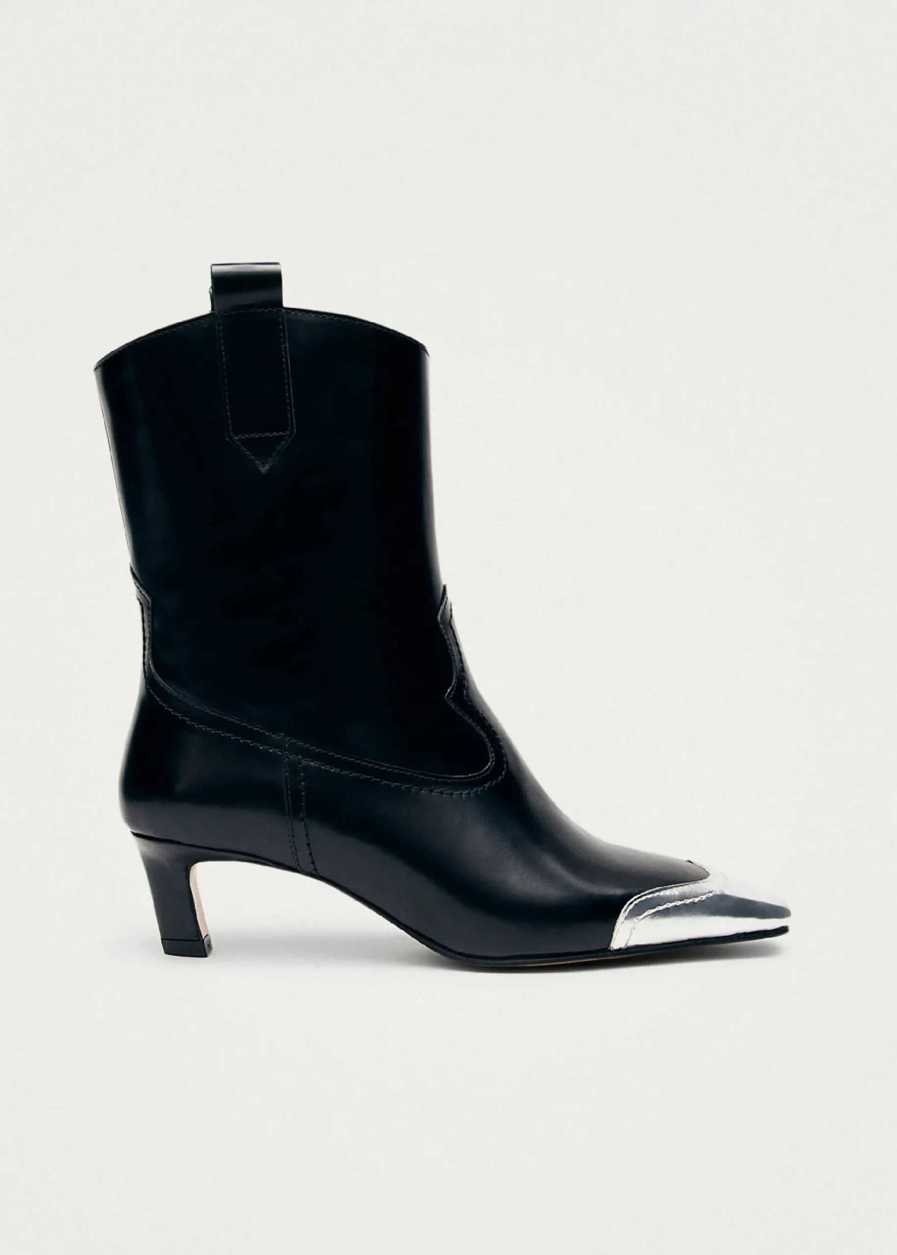 Hudson Shimmer Bicolor Black Silver Leather Ankle Boots|ALOHAS Fashion