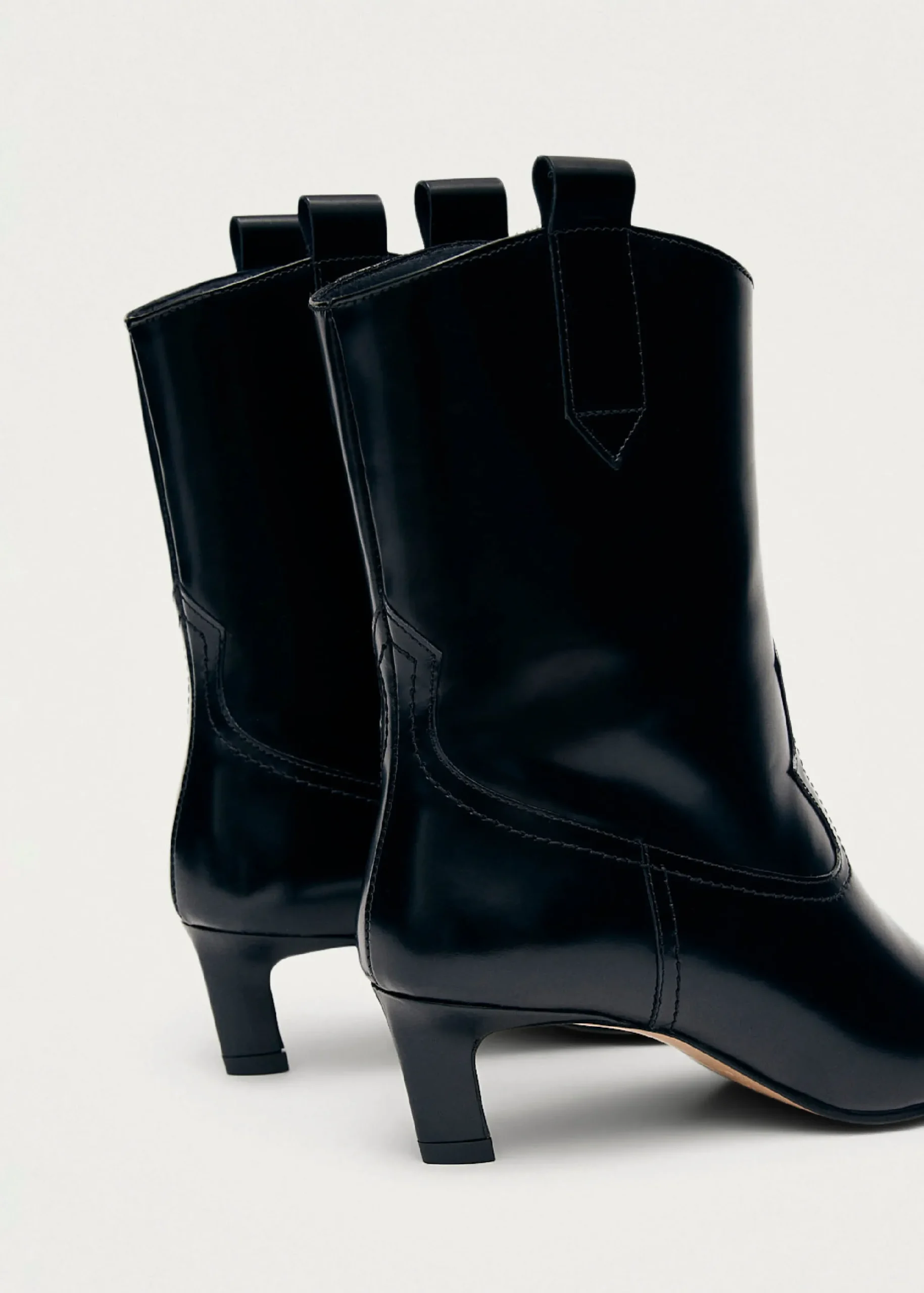 Hudson Shimmer Bicolor Black Silver Leather Ankle Boots|ALOHAS Fashion