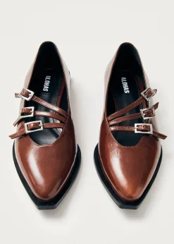 Jive Onix Brown Leather Ballet Flats|ALOHAS Outlet