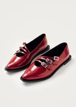 Jive Onix Red Leather Ballet Flats|ALOHAS Hot