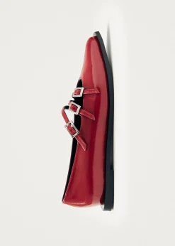 Jive Onix Red Leather Ballet Flats|ALOHAS Hot