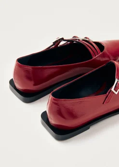 Jive Onix Red Leather Ballet Flats|ALOHAS Hot