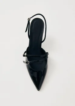 Joelle Onix Black Leather Pumps|ALOHAS Discount