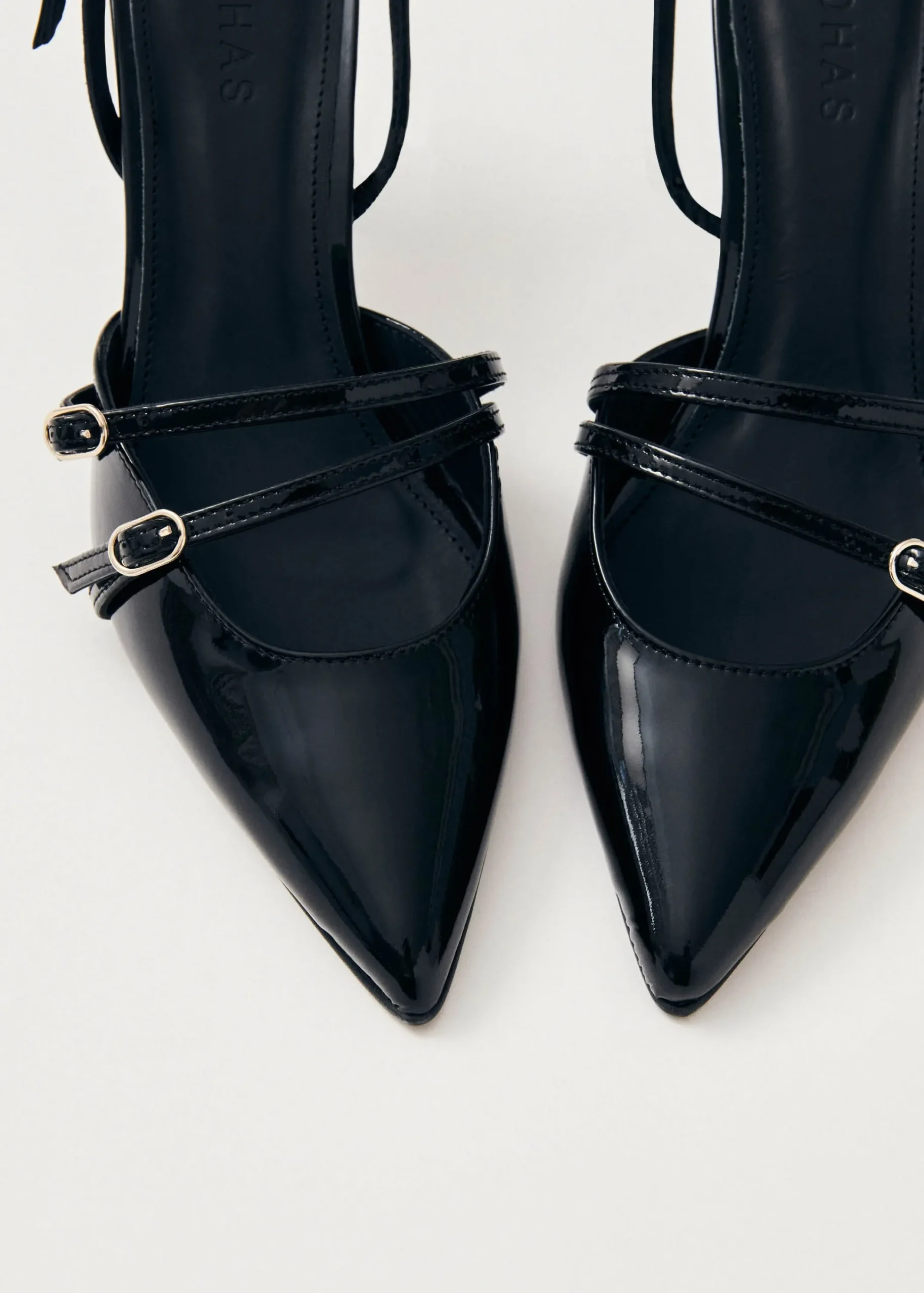 Joelle Onix Black Leather Pumps|ALOHAS Discount
