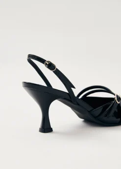 Joelle Onix Black Leather Pumps|ALOHAS Discount