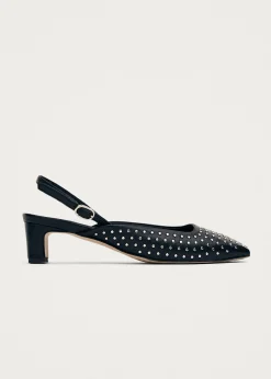 Lindy Studs Black Leather Pumps|ALOHAS Best