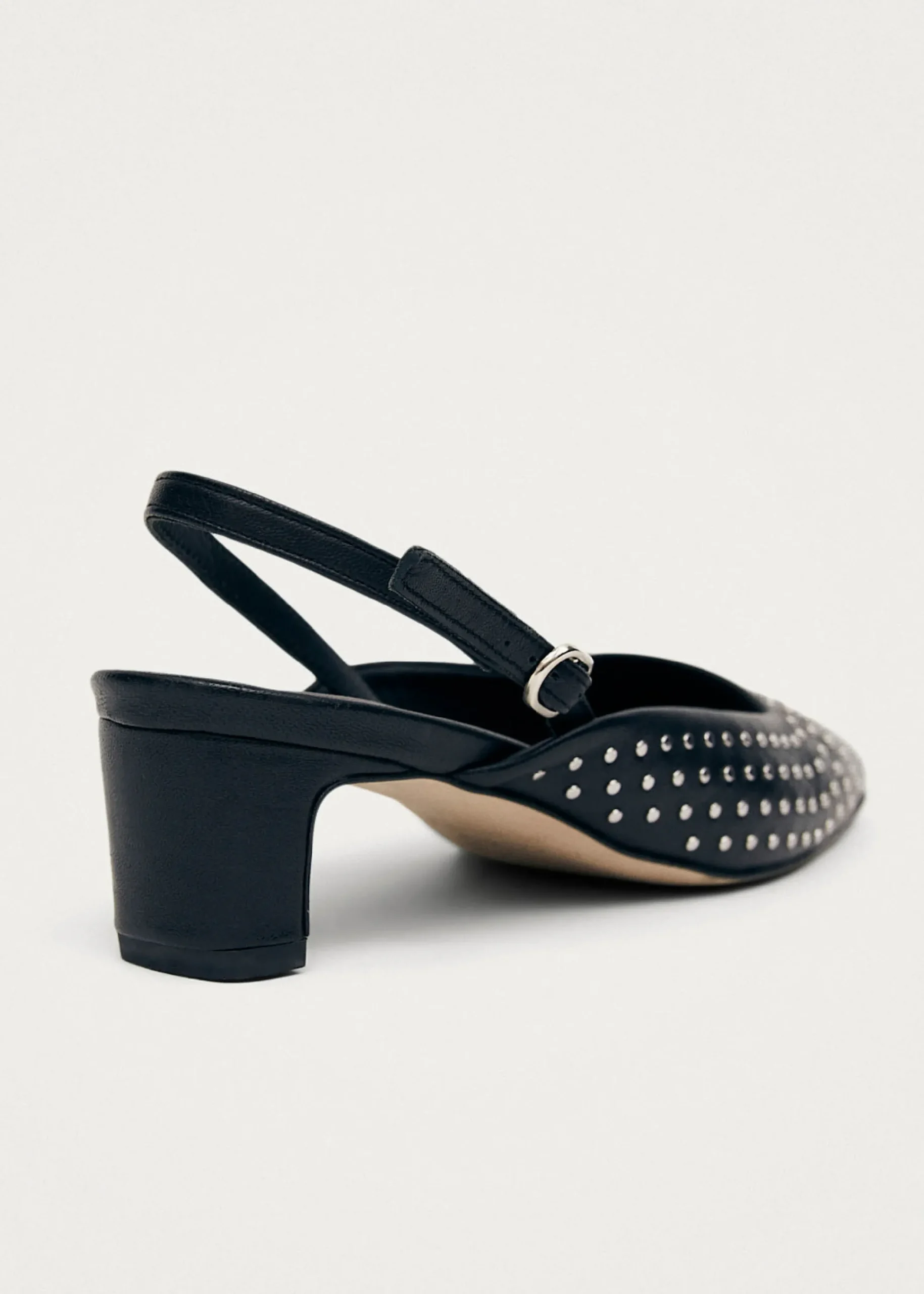 Lindy Studs Black Leather Pumps|ALOHAS Best
