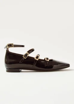Luke Onix Coffee Brown Leather Ballet Flats|ALOHAS Fashion