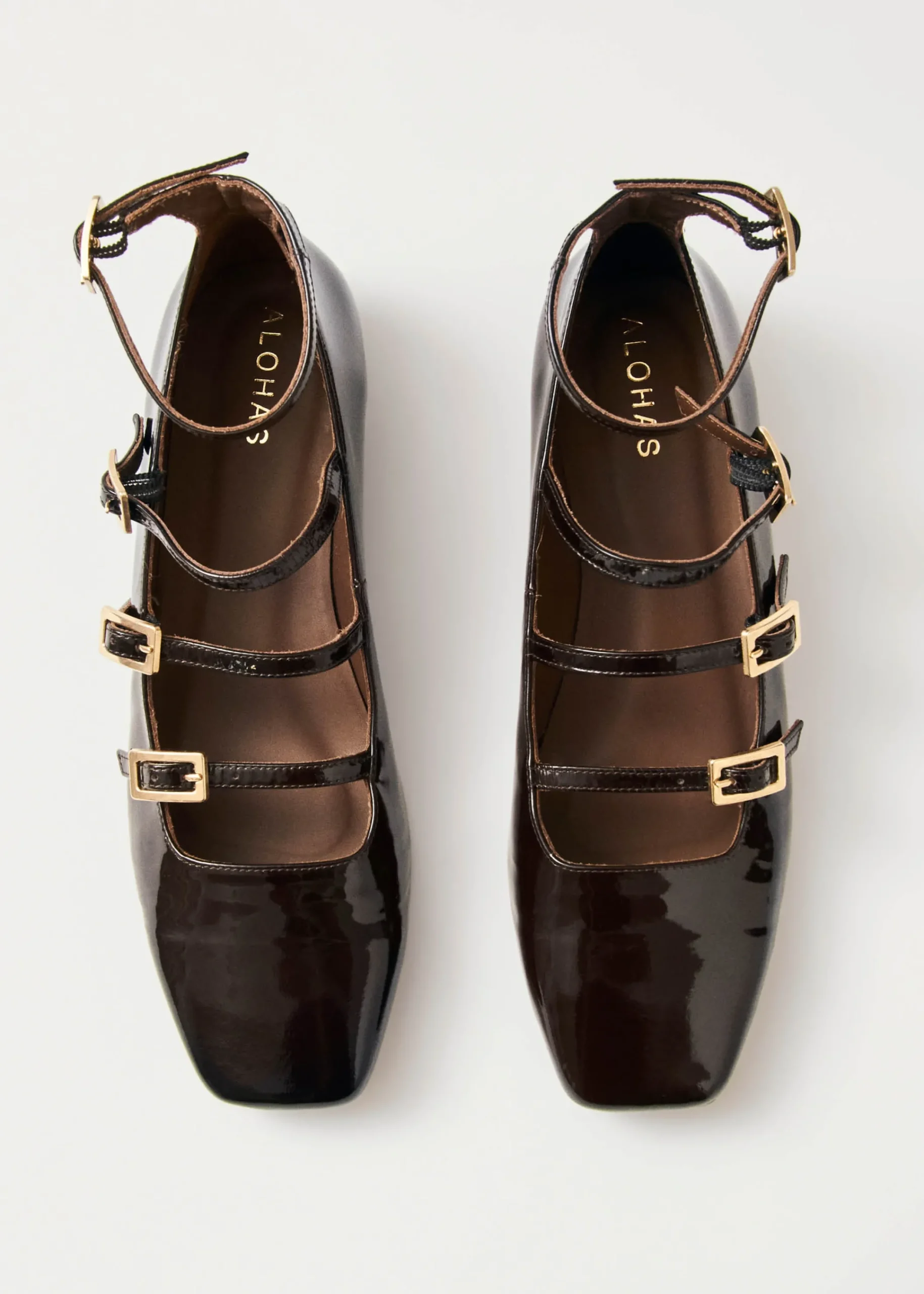 Luke Onix Coffee Brown Leather Ballet Flats|ALOHAS Fashion