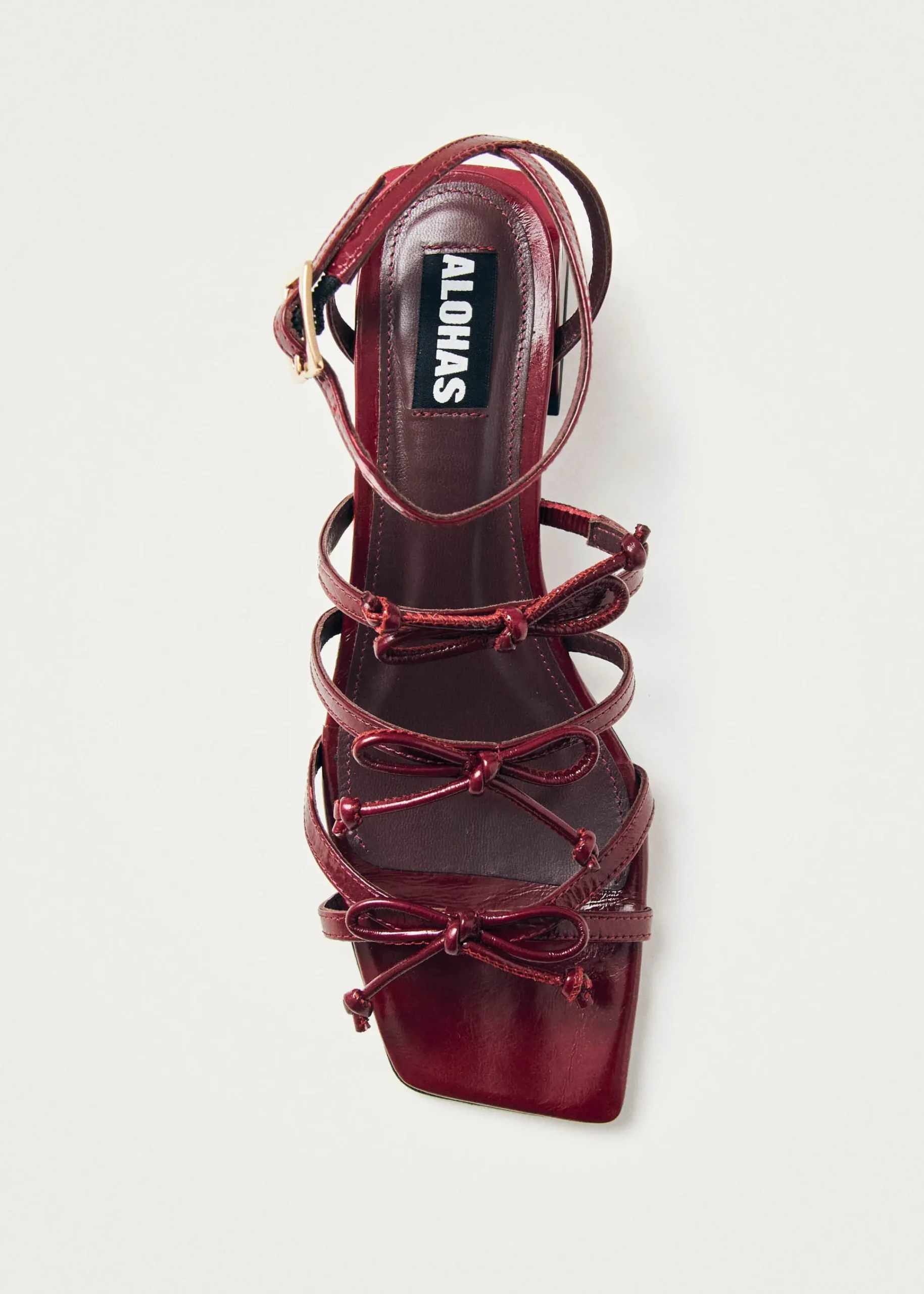 Luzelle Onix Burgundy Leather Sandals|ALOHAS Online