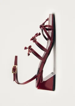 Luzelle Onix Burgundy Leather Sandals|ALOHAS Online