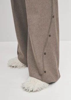 Maja Furry Cream Leather Mules|ALOHAS Online