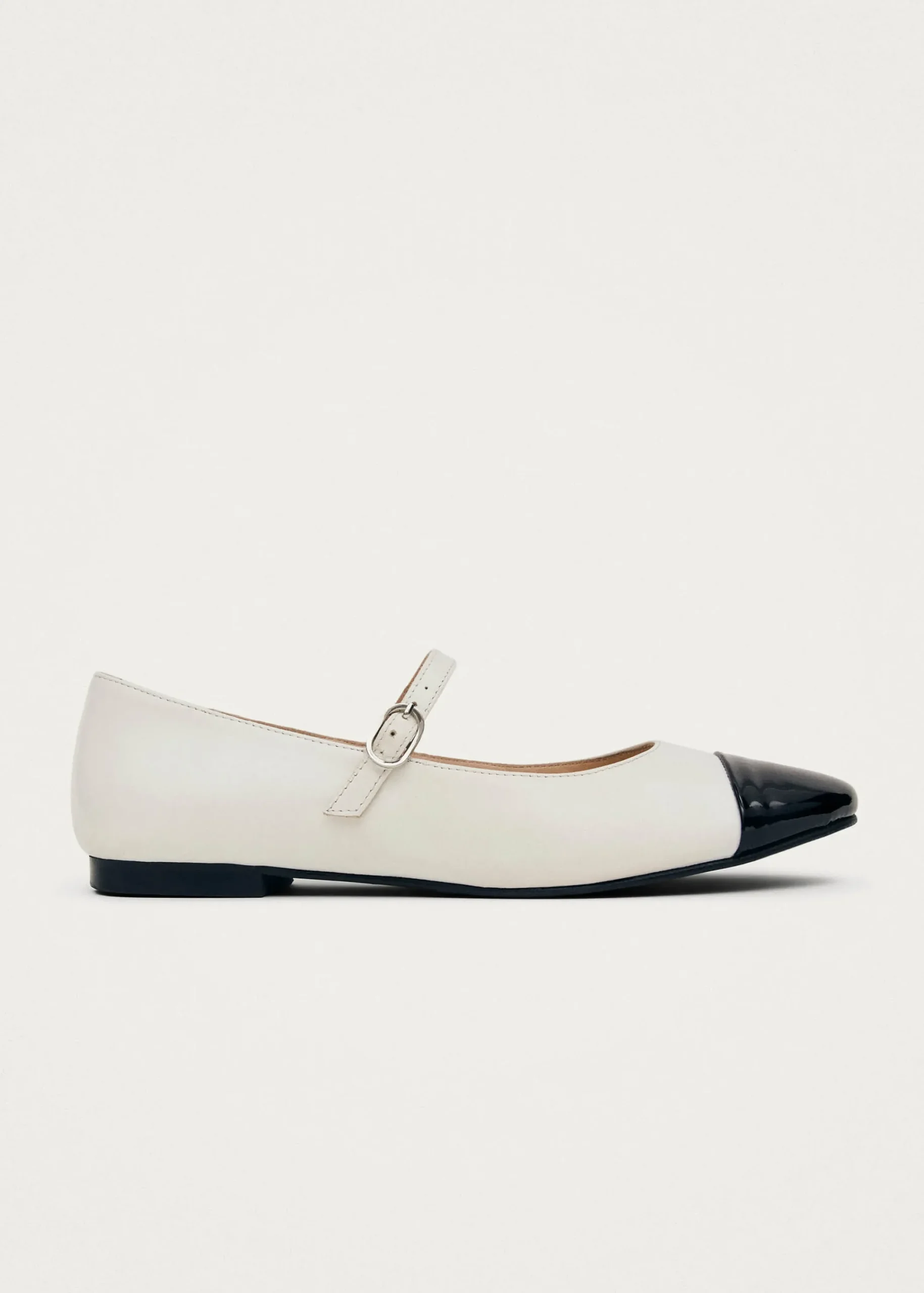 Musa Bicolor Black Cream Leather Ballet Flats|ALOHAS Best