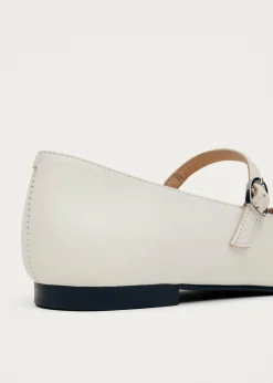 Musa Bicolor Black Cream Leather Ballet Flats|ALOHAS Best