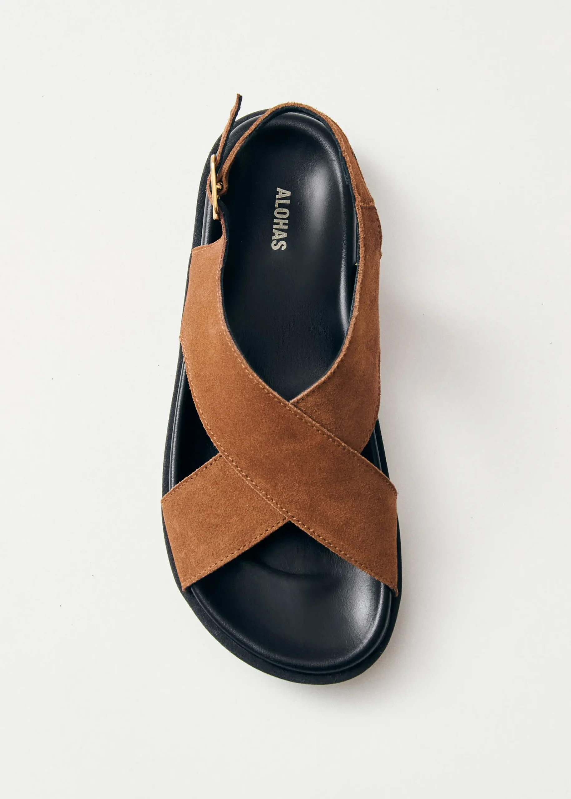 Nico Suede Brown Leather Sandals|ALOHAS Outlet