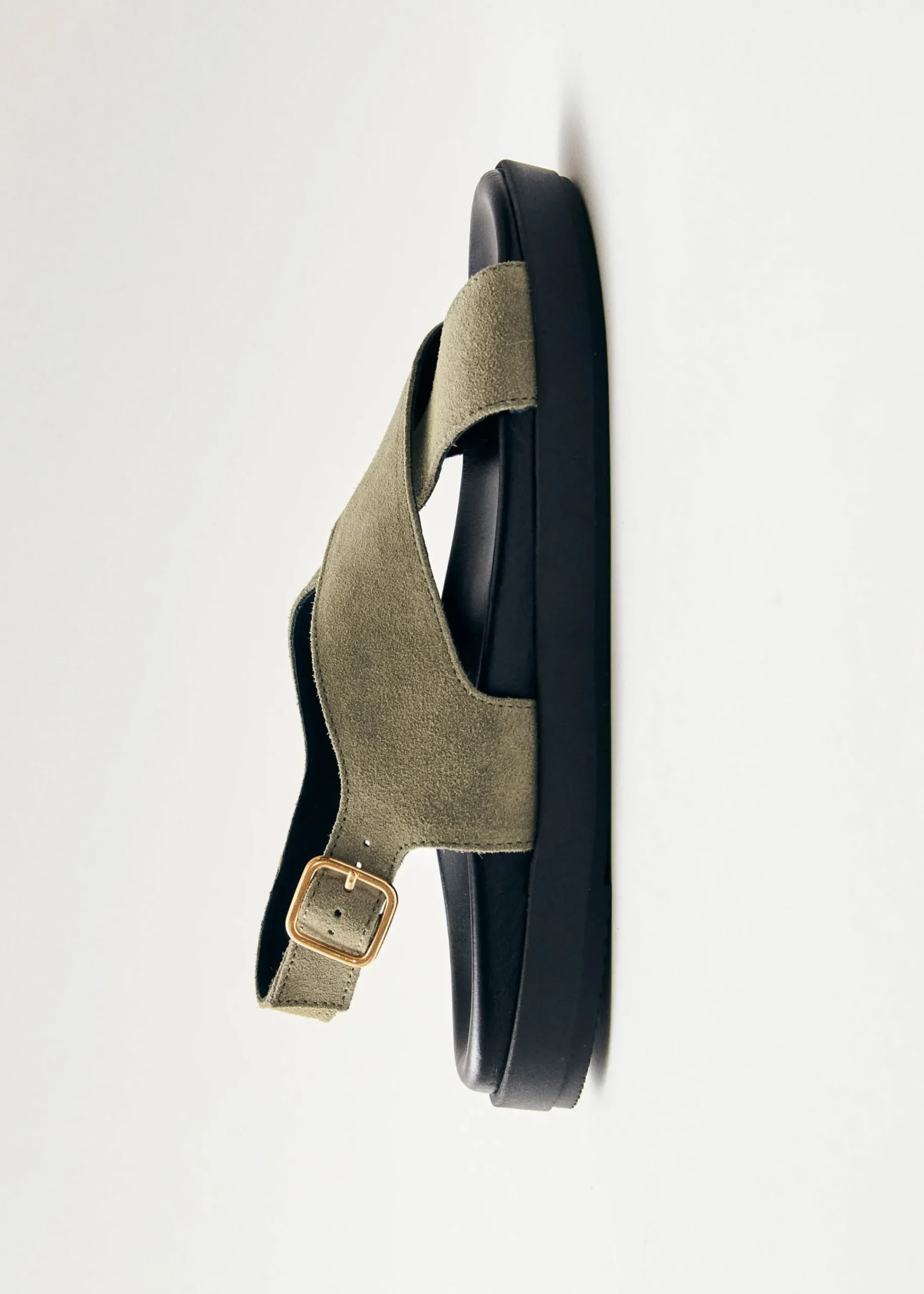 Nico Suede Khaki Leather Sandals|ALOHAS Best