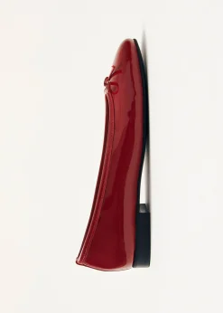 Oriana Onix Red Leather Ballet Flats|ALOHAS Best