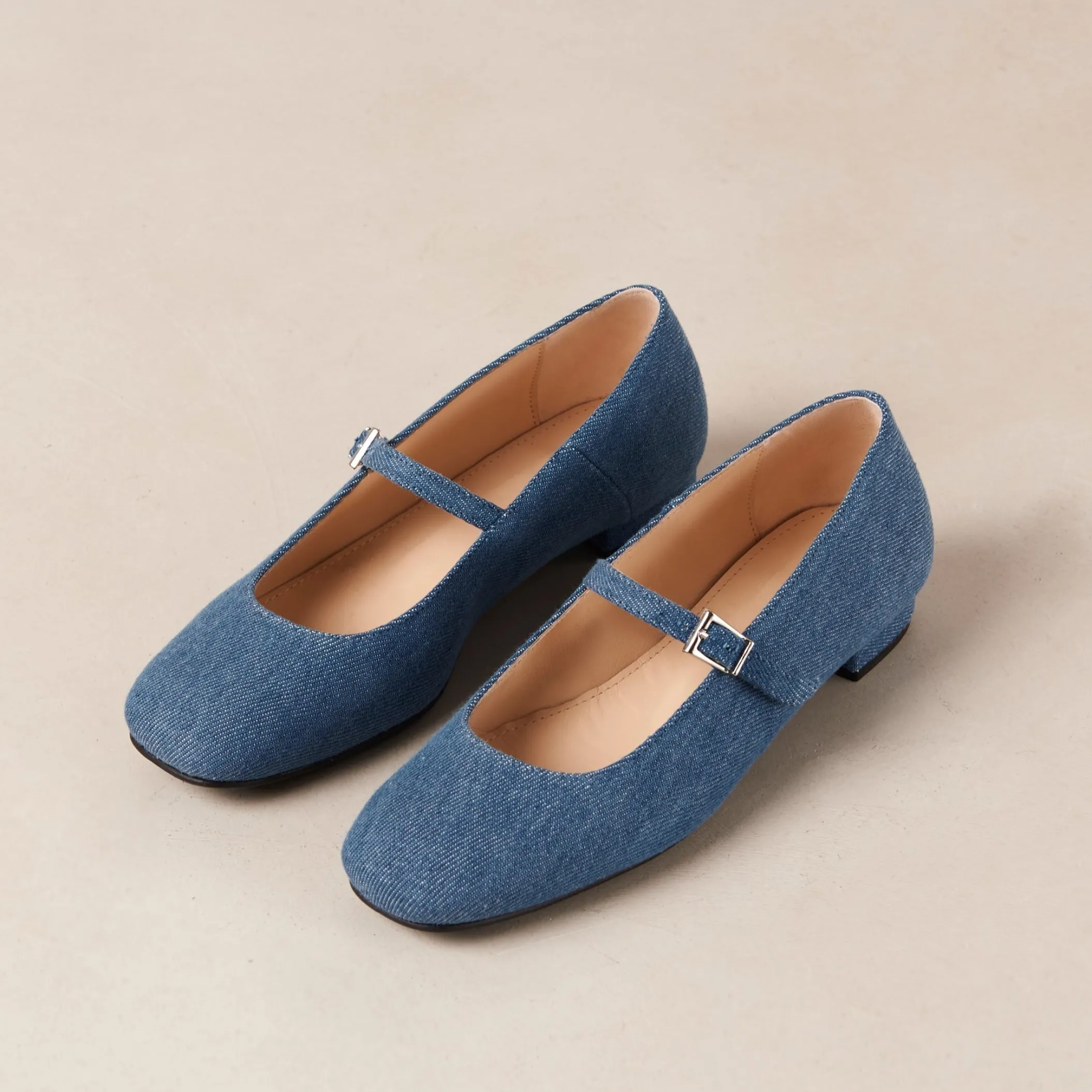 Por Do Sol Denim Blue Denim Ballet Flats|ALOHAS Hot