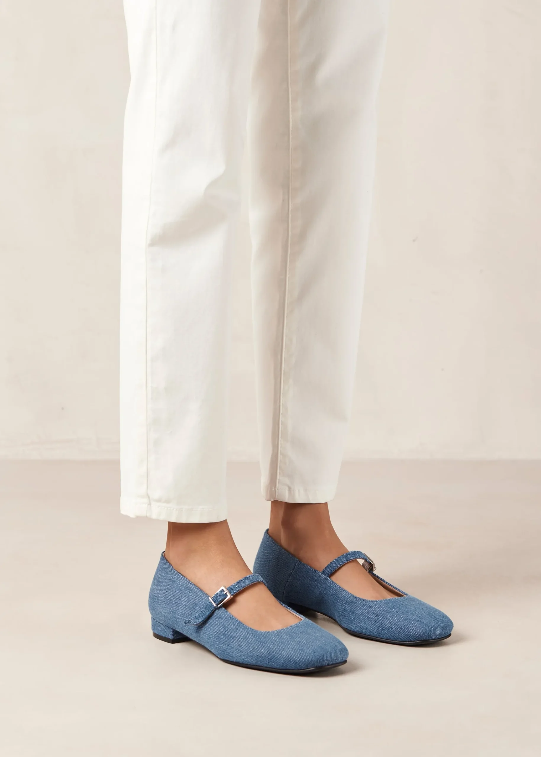 Por Do Sol Denim Blue Denim Ballet Flats|ALOHAS Hot