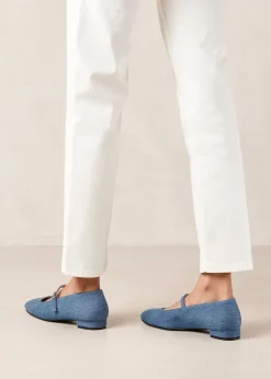 Por Do Sol Denim Blue Denim Ballet Flats|ALOHAS Hot
