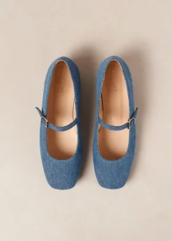 Por Do Sol Denim Blue Denim Ballet Flats|ALOHAS Hot