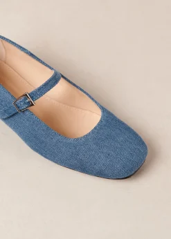 Por Do Sol Denim Blue Denim Ballet Flats|ALOHAS Hot
