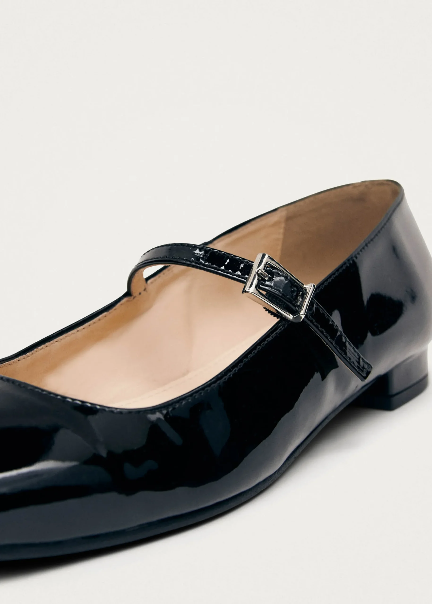 Por Do Sol Onix Black Leather Ballet Flats|ALOHAS Clearance