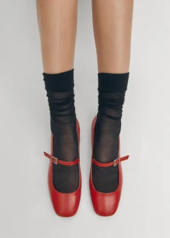Por Do Sol Leather Ballet Flats|ALOHAS New