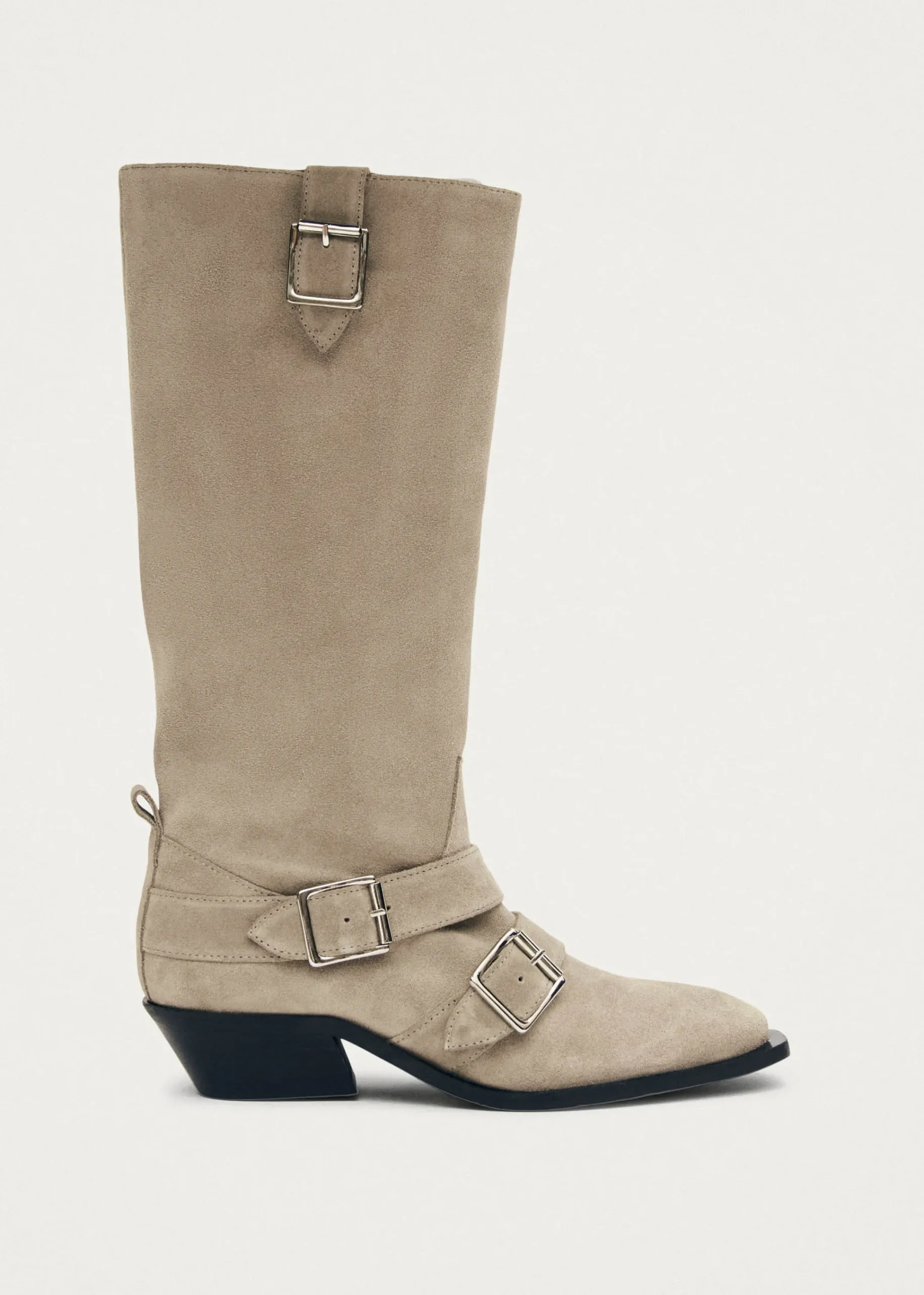 Ryder Suede Beige Leather Boots|ALOHAS Outlet