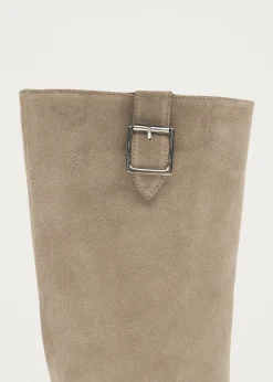 Ryder Suede Beige Leather Boots|ALOHAS Outlet