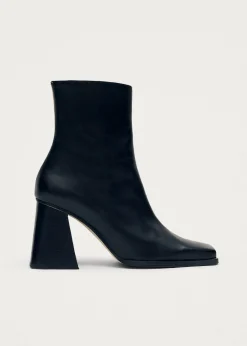South Bicolor Stone Beige Black Leather Ankle Boots|ALOHAS Best