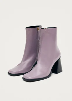 South Onix Mauve Leather Boots|ALOHAS New