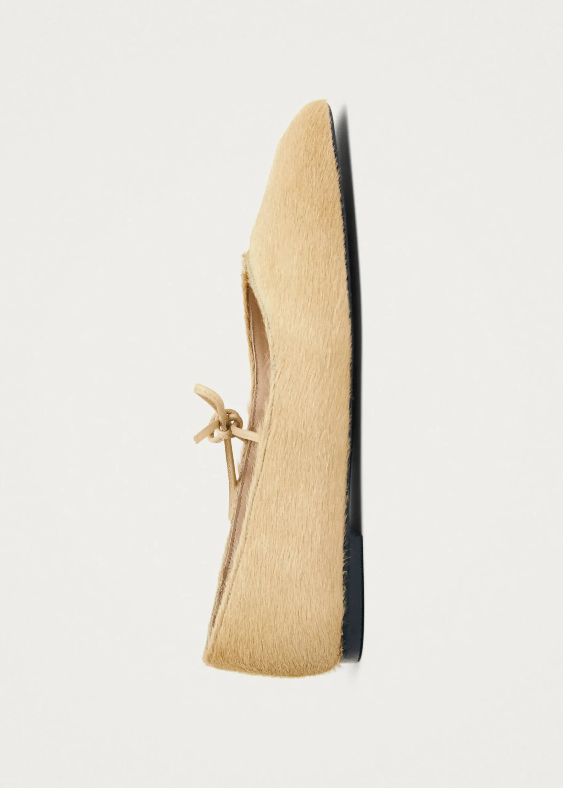 Sway Soft Beige Leather Ballet Flats|ALOHAS New