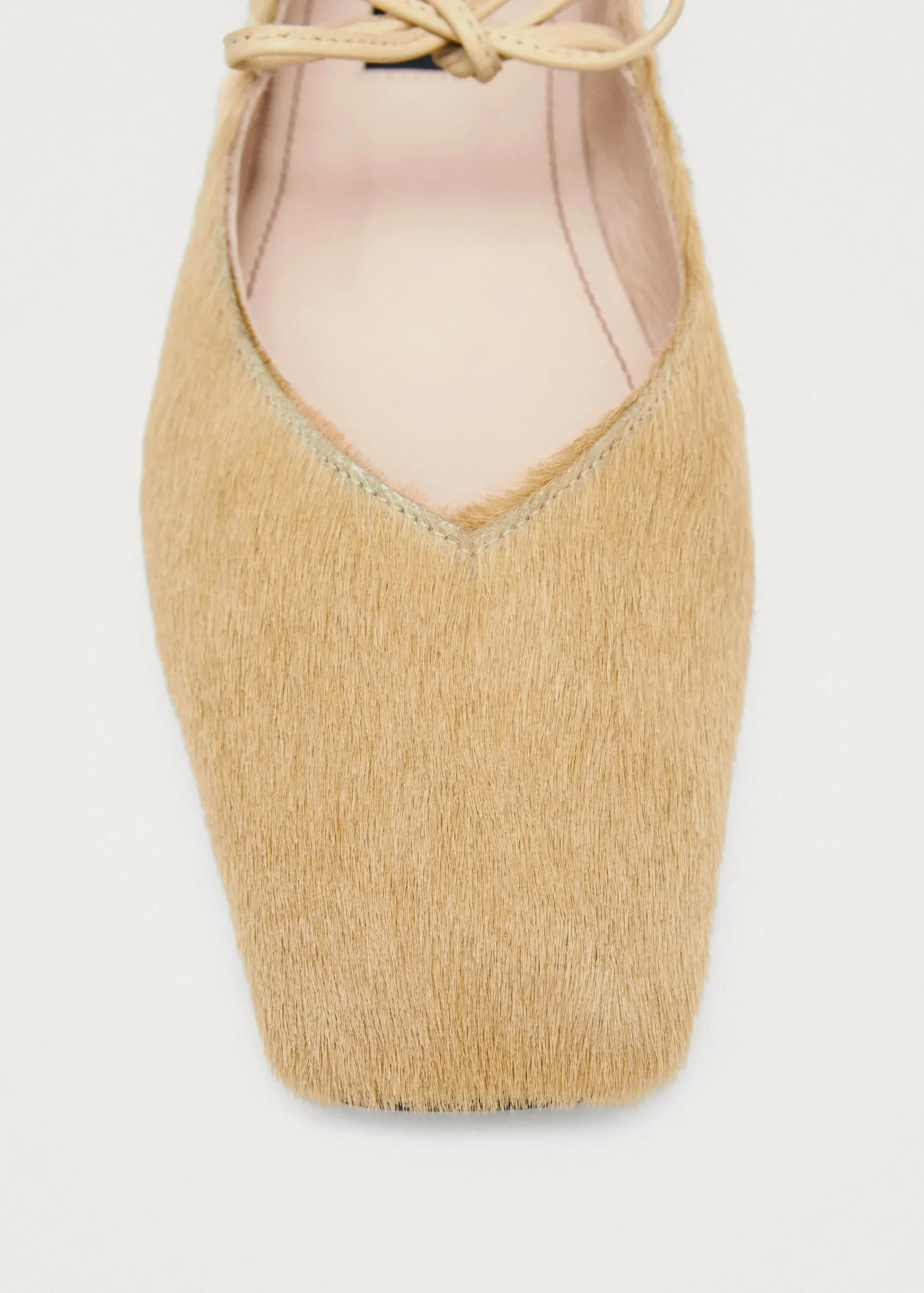 Sway Soft Beige Leather Ballet Flats|ALOHAS New