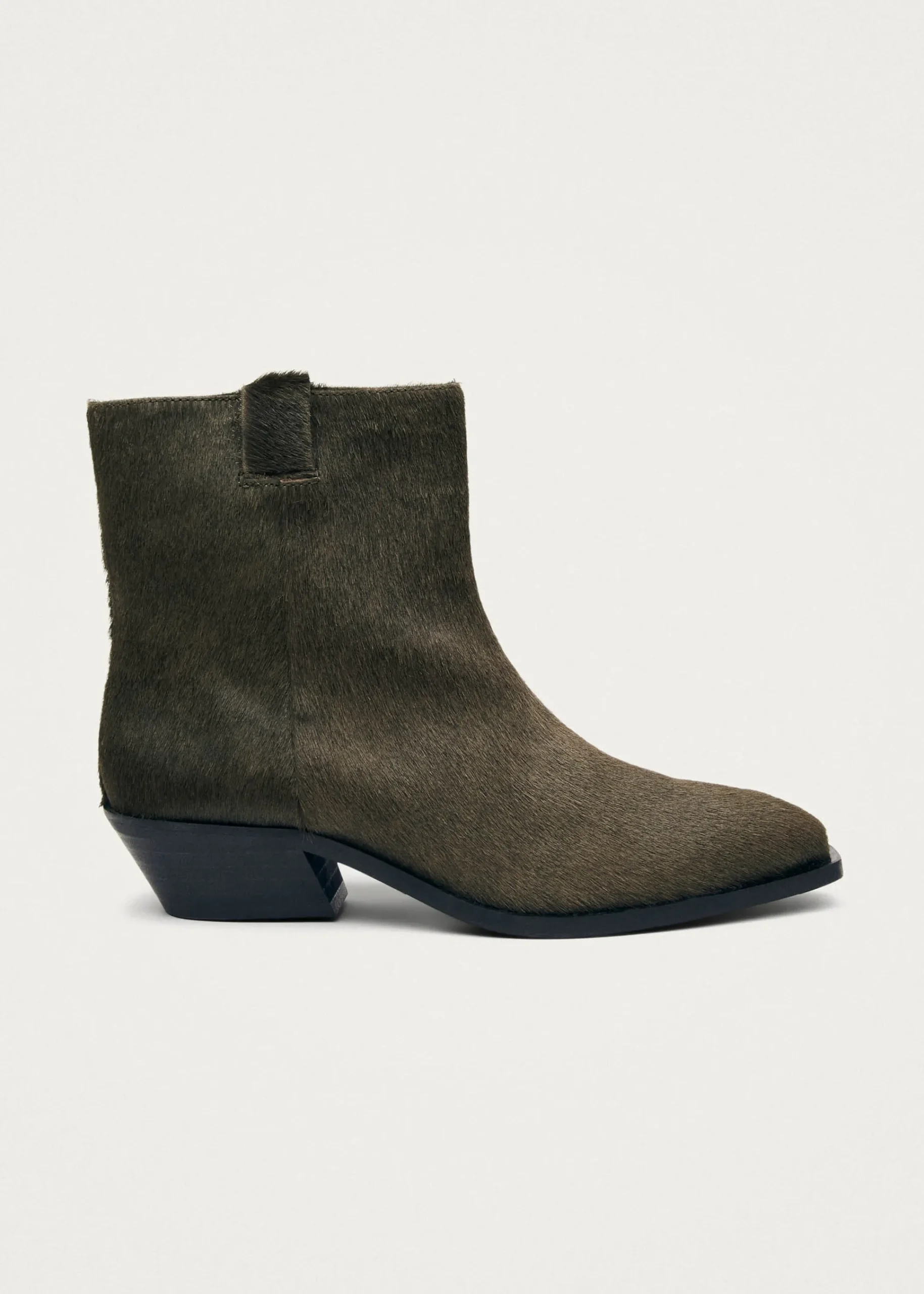 Syd Soft Khaki Leather Ankle Boots|ALOHAS Online