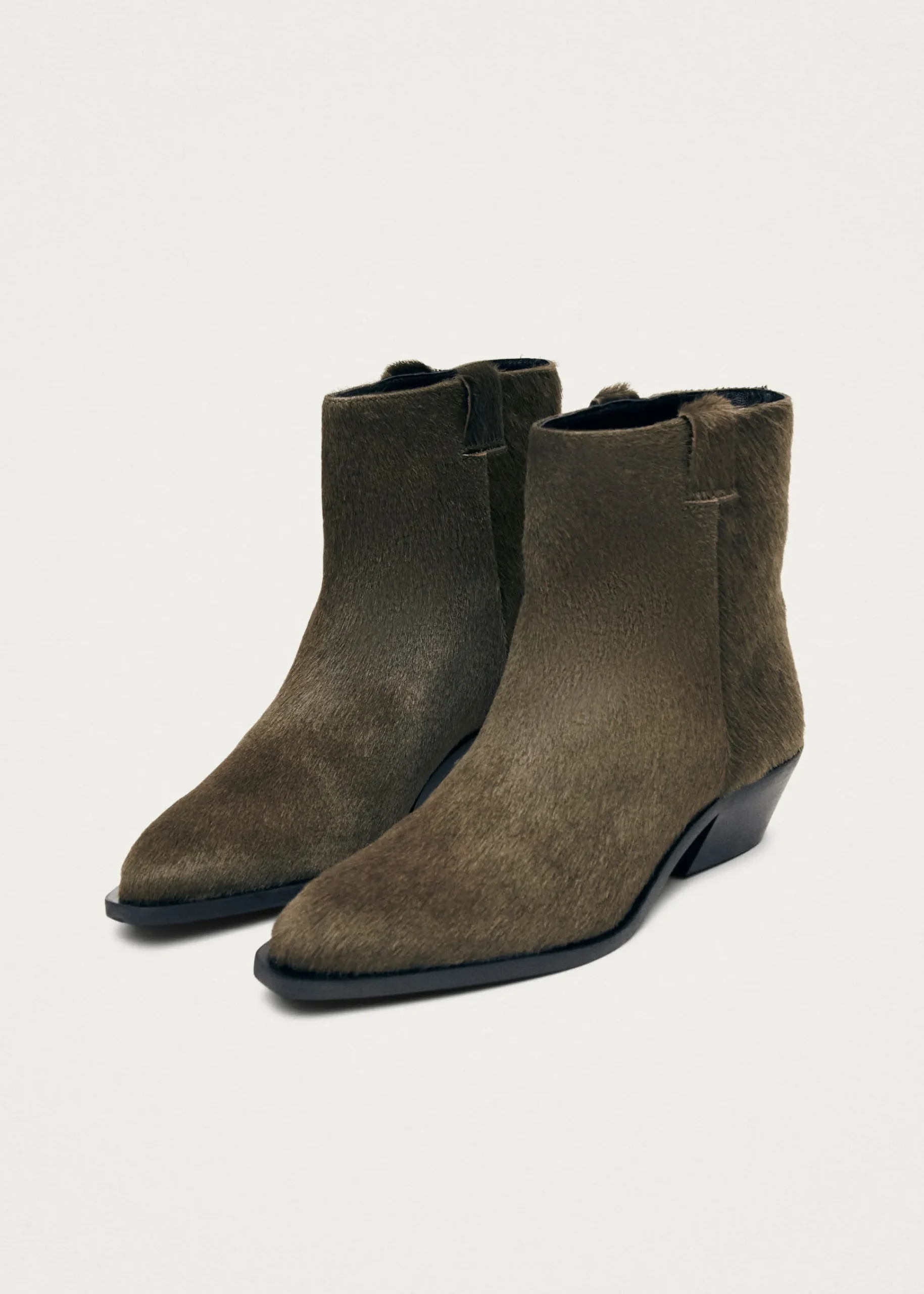 Syd Soft Khaki Leather Ankle Boots|ALOHAS Online