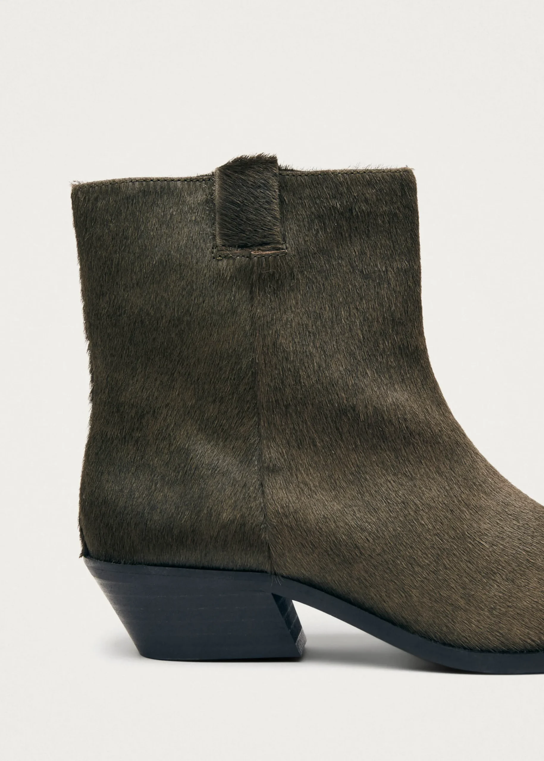 Syd Soft Khaki Leather Ankle Boots|ALOHAS Online