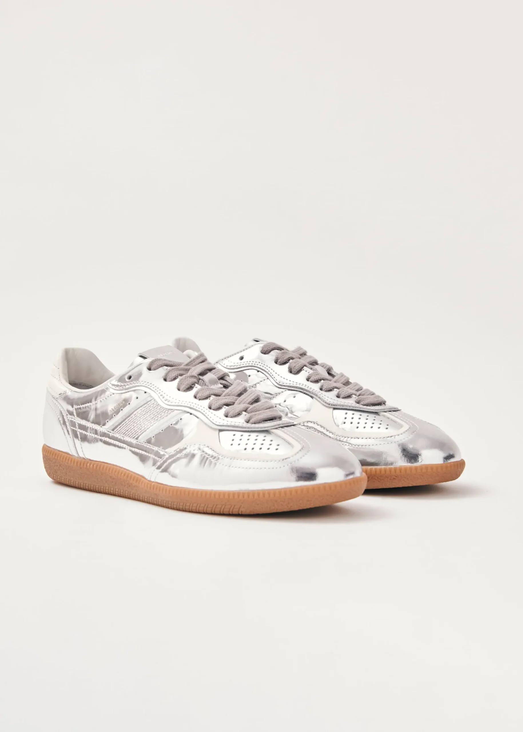Tb.490 Rife Shimmer Silver Cream Leather Sneakers|ALOHAS Discount