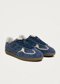 Tb.490 Rife Suede Fuzzy Blue Leather Sneakers|ALOHAS New