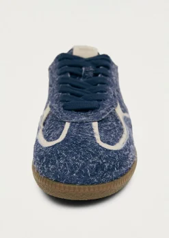 Tb.490 Rife Suede Fuzzy Blue Leather Sneakers|ALOHAS New