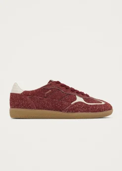 Tb.490 Rife Suede Fuzzy Red Leather Sneakers|ALOHAS Outlet