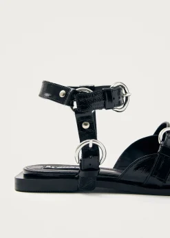 Thalara Onix Black Leather Ballet Flats|ALOHAS Discount