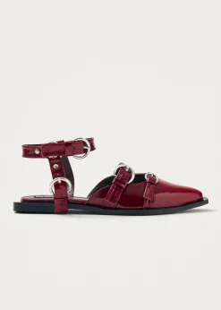 Thalara Onix Burgundy Leather Ballet Flats|ALOHAS Sale