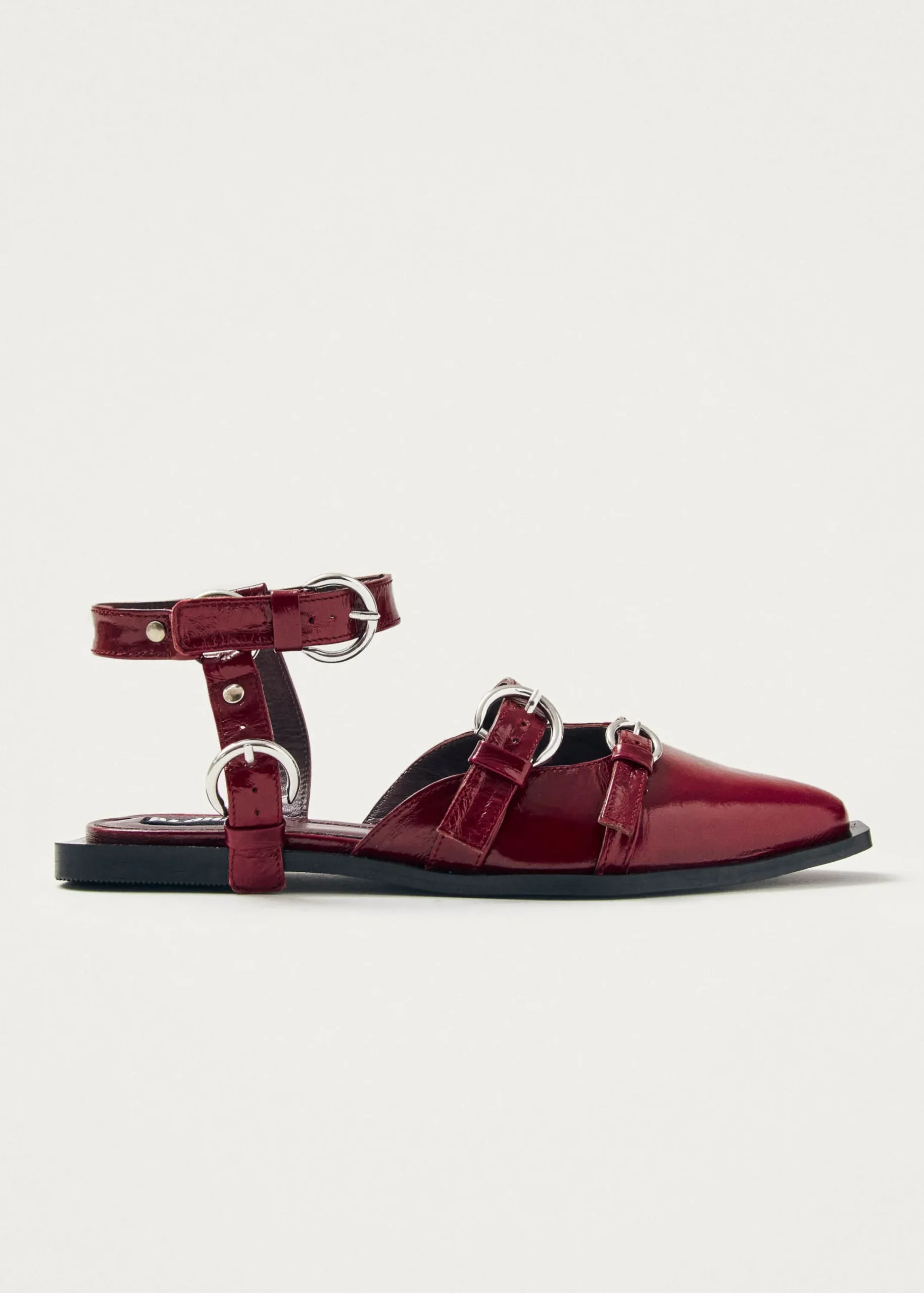 Thalara Onix Burgundy Leather Ballet Flats|ALOHAS Sale