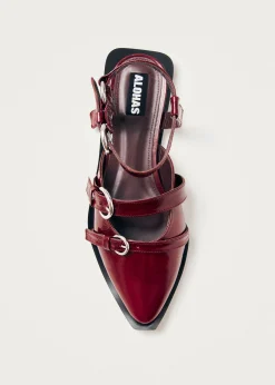 Thalara Onix Burgundy Leather Ballet Flats|ALOHAS Sale