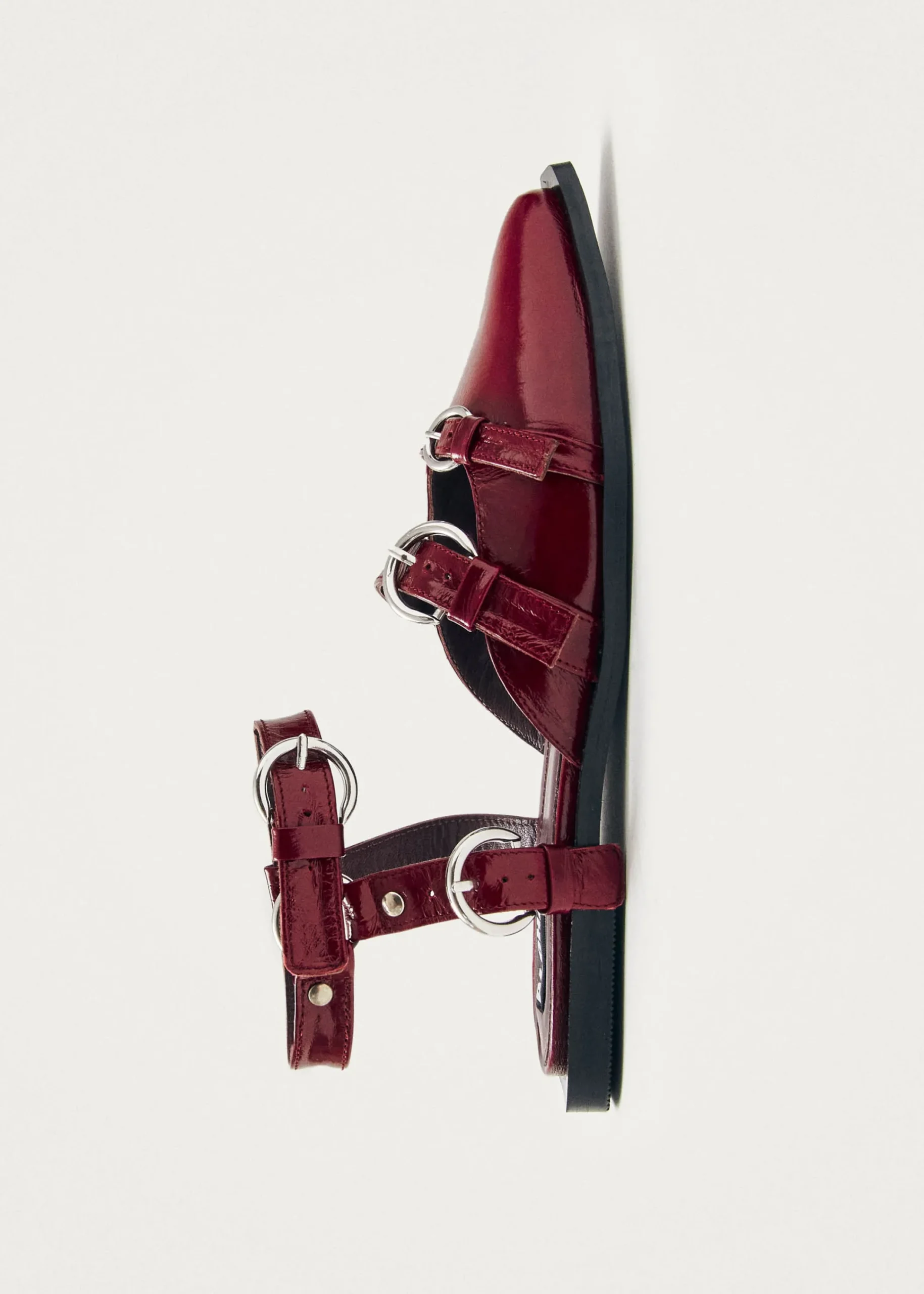 Thalara Onix Burgundy Leather Ballet Flats|ALOHAS Sale