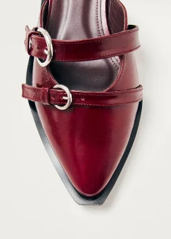 Thalara Onix Burgundy Leather Ballet Flats|ALOHAS Sale