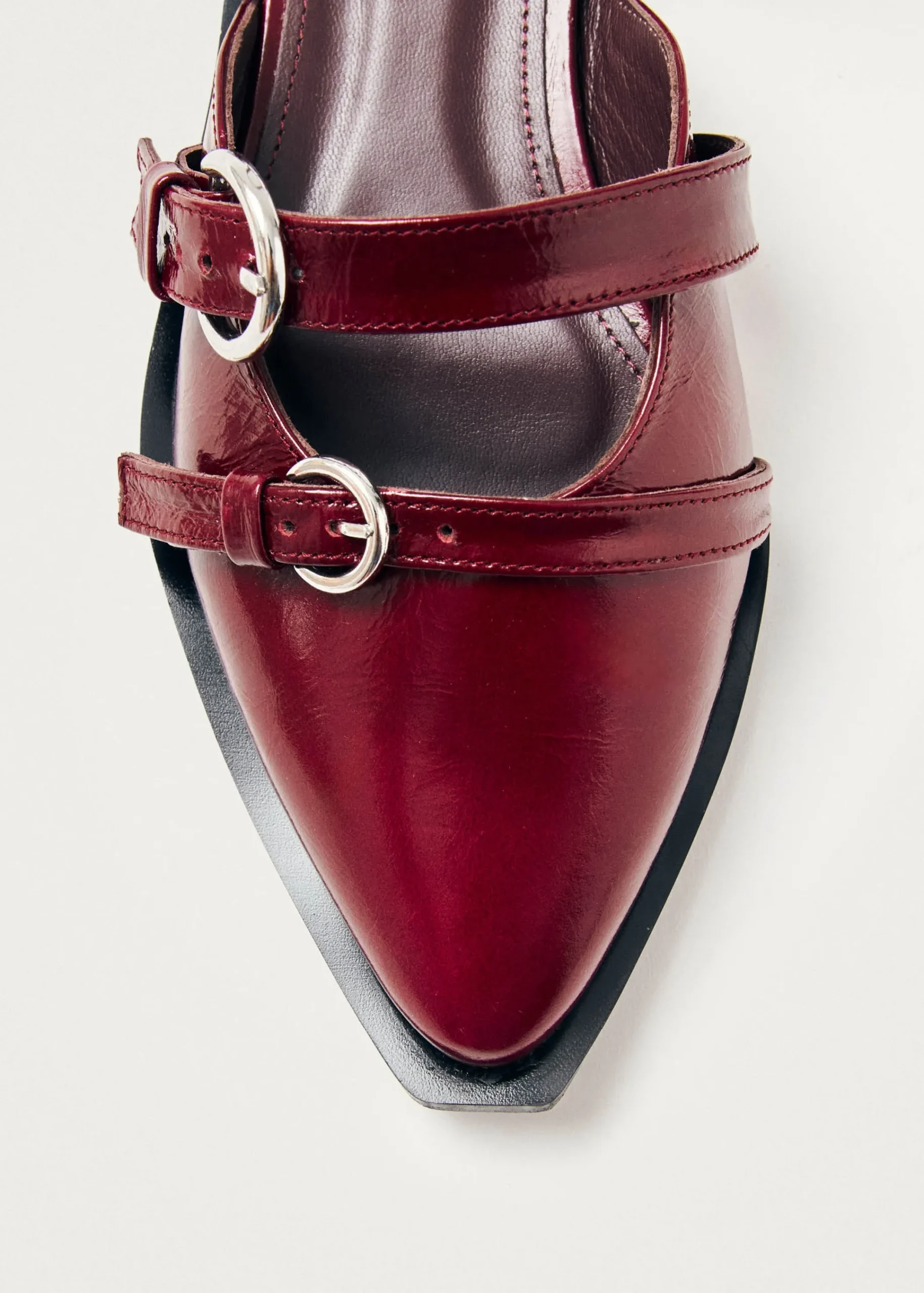 Thalara Onix Burgundy Leather Ballet Flats|ALOHAS Sale