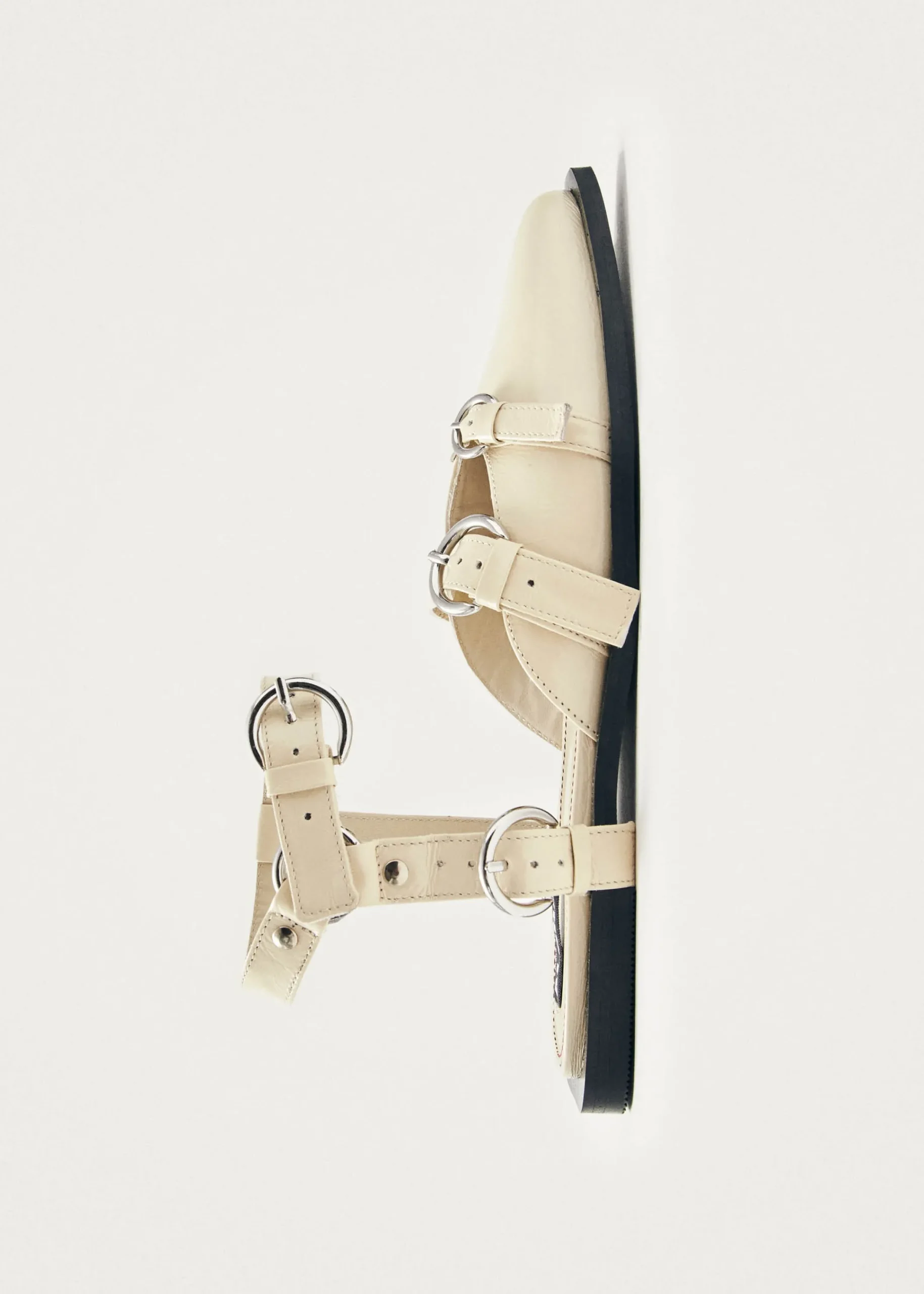 Thalara Onix Cream Leather Ballet Flats|ALOHAS New